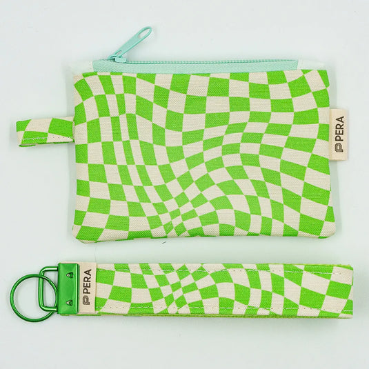 Warped Lime Zippered Wallet