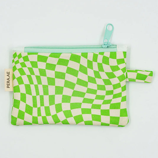 Warped Lime Zippered Wallet