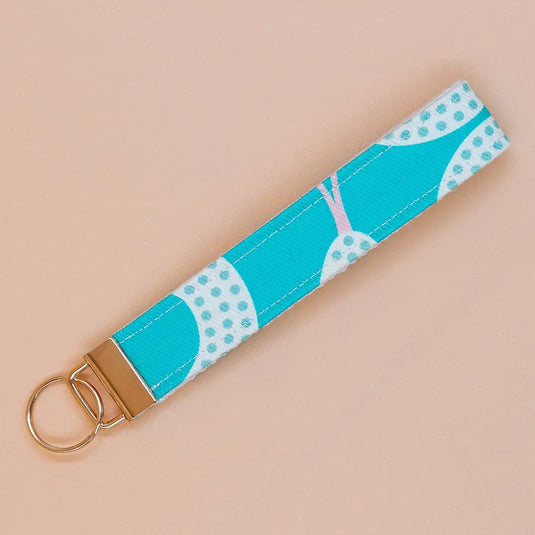 Green Denim Wristlet Keychain - Pera Atelier